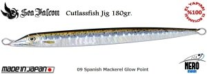 Sea Falcon Cutlass Fish Jig 180gr. 09 Spanish Mackerel Glow Point