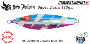 Sea Falcon Super Drain Jig 170gr. 06 Lightning Glowing Blue Pink