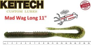 Keitech Mad Wag Long 11'' #208 Watermelon PP. Red