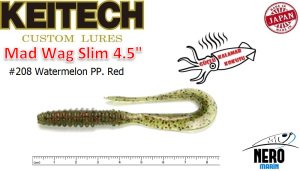 Keitech Mad Wag Slim 4.5'' #208 Watermelon PP. Red