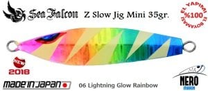 Sea Falcon Z Slow Mini Jig 35gr. 06 Lightning Glowing Rainbow