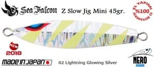 Sea Falcon Z Slow Mini Jig 45gr. 02 Lightning Glowing Silver