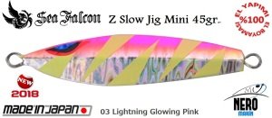 Sea Falcon Z Slow Mini Jig 45gr. 03 Lightning Glowing Pink