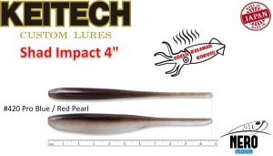Keitech Shad Impact 4'' #420 Pro Blue / Red Pearl