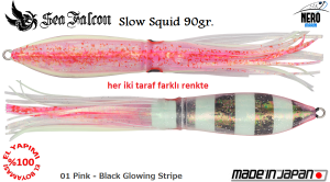 Slow Squid 90 Gr.	01	Pink Black Glowing Stripe