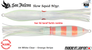 Slow Squid 90 Gr.	04	White Clear Orange Stripe