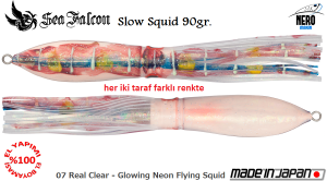 Slow Squid 90 Gr.	07	Real Clear Glowing Neon Flying Squid