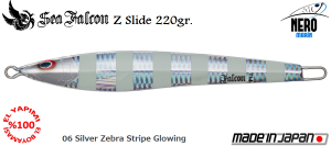 Z Slide 220 Gr.	06	Silver Zebra Stripe Glowing