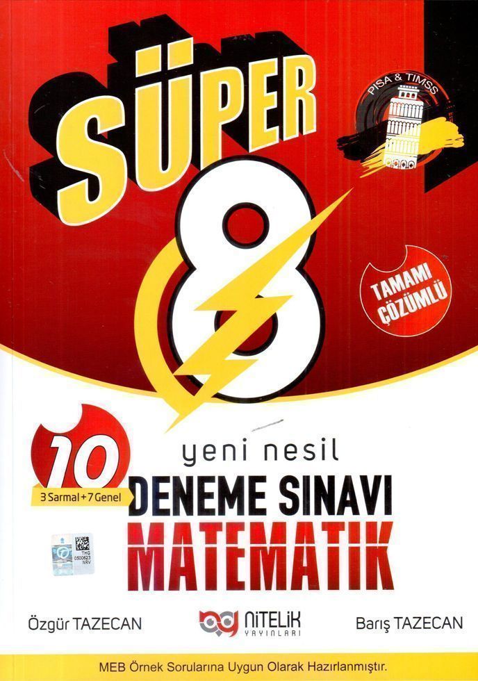 Nitelik Yayınları 8. Sınıf Matematik Süper Deneme Sınavı