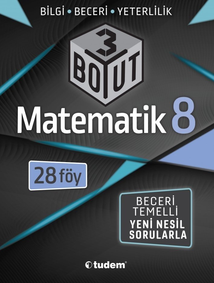 8.Sınıf Matematik Beceri Temelli Yeni Nesil  3 Boyut 28 Föy Konu Anlatımlı Soru Bankası Tudem Yayınları