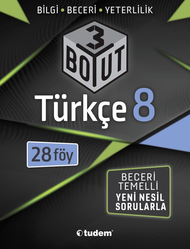 8.Sınıf Türkçe Beceri Temelli Yeni Nesil  3 Boyut 28 Föy Konu Anlatımlı Soru Bankası Tudem Yayınları