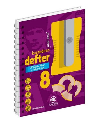 8.Sınıf T.C. İnkılap Tarihi ve Atatürkçülük Okula Yardımcı Kazandıran Defter Çanta Yayınları