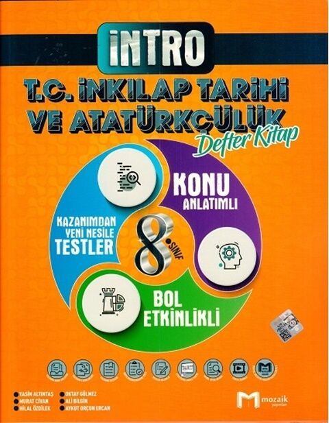 Mozaik Yayınları 8. Sınıf T.C. İnkılap Tarihi ve Atatürkçülük Defter Kitap