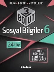 6.Sınıf Sosyal Bilgiler 3 Boyut 24  Föy Beceri Temelli Soru Bankası Tudem Yayınları
