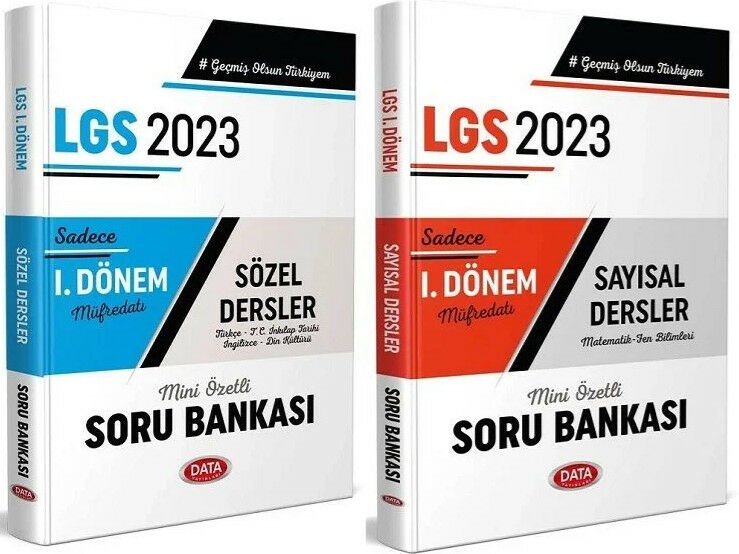 2023 8. Sınıf LGS Sözel-Sayısal Dersler 1. Dönem Soru Bankası 2 li Set Data Yayınları