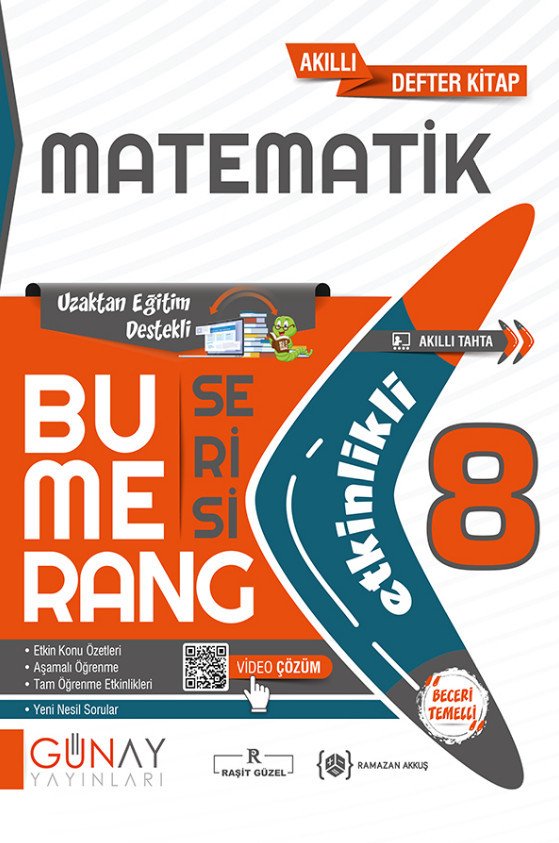 8.Sınıf Matematik Etkinlikli Bumerang Serisi Günay Yayınları