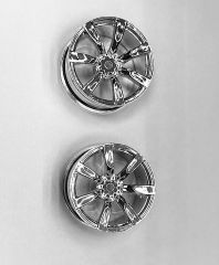 Silver 7 Spoke Wheels 1/10 Car 3mm Offset ( 2 pcs)