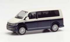 Herpa 038730-002 1/87 Ölçek VW T6 Minibüs, Mavi/Beyaz, Sergilemeye Hazır Model Araç