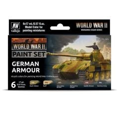 Vallejo 70205 6x17 ml. German Armour, Model Color Serisi Model Boyası Seti