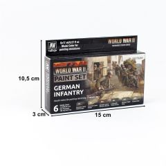 Vallejo 70206 6x17 ml. German Infantry, Model Color Serisi Model Boyası Seti