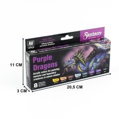 Vallejo 72305 8x17 ml. Purple Dragons by Angel Giraldez, Game Color Serisi Model Boyası Seti