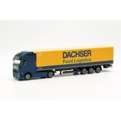 Herpa 316019 1/87 Ölçek Volvo FH Gl. XL 2020 Soğutucu Dorseli TIR (Dachser), Sergilemeye Hazır Model Araç