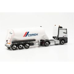 Herpa 315975 1/87 Ölçek Mercedes-Benz Actros, Çimento Silo Dorseli TIR (Cemex), Sergilemeye Hazır Model Araç