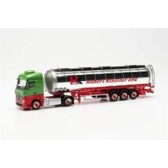 Herpa 315395 1/87 Ölçek Mercedes-Benz Actros, Tanker Dorseli TIR (HK), Sergilemeye Hazır Model Araç