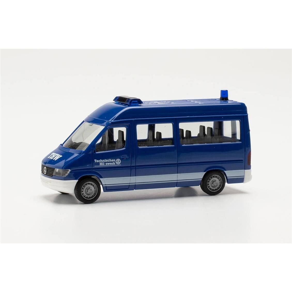 Herpa 097062 1/87 Ölçek Mercedes-Benz Sprinter 1996 Minibüs HD (THW), Sergilemeye Hazır Model Araç