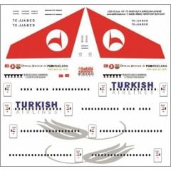 Babibi DAT01134 1/200 Thy, Boeing 777-300ER, Old & Barcelona, Dekal Çıkartma