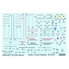 EDUARD D48026 1/48 Bf 109F stencils FOR EDUARD Mak