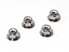 FLANGED LOCK NUT M5 (COUNTERCLOCKWISE/SILVER/4pcs)