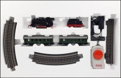 Starter Set Passenger Train with Steam loco PKP, PIKO A-Track w. Railbed