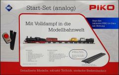 Starter Set Steam locomotive G7.1 with 5 Freight Cars DR, PIKO A-track w. Railbed