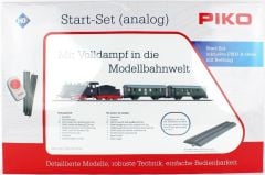 Starter Set Passenger Train DB with Steam loco + tender, PIKO A-Track w. Railbed