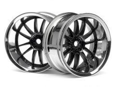 1/10 WORK XSA 02C WHEEL 26mm CHROME/BLACK (9mm OFFSET) (2pcs)