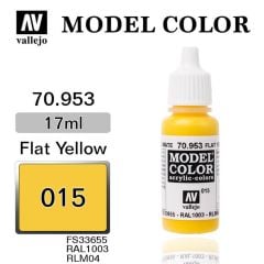 Vallejo 70953 17 ml. (15) Flat Yellow-Matt, Model Color Serisi Model Boyası