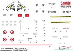 Babibi DBT01116 1/72 F-4, Şahin Son 72, Dekal Çıkartma