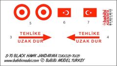 Babibi DBT01236 1/35 S-70, Jandarma 701329, Dekal Çıkartma