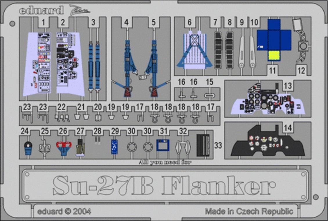 EDUARD 73251 1/72 Su-27 Flanker B FOR HASEGAWA/REV