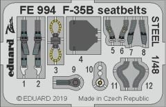 EDUARD FE994 1/48 F-35B seatbelts STEEL 1/48 FOR K