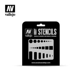 Vallejo ST-AIR003 1/72-1/48-1/32 Geometrik Şemalı Esnek Boya Şablonu