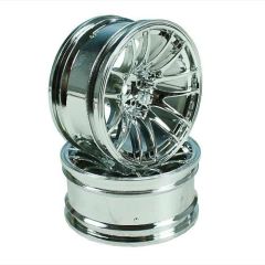 Silver 7 Y-Spoke Wheels 1/10 Car 9mm Offset ( 2 pcs)