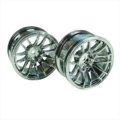 Silver 7 Y-Spoke Wheels 1/10 Car 9mm Offset ( 2 pcs)