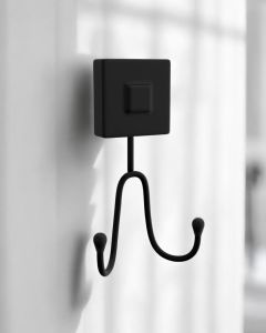 Bornoz Askısı Bornozluk 2'li Banyo Boy Havlusu Bornoz Askılığı Siyah