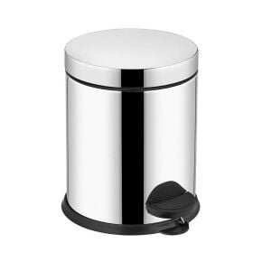 Zethome Krom Dörtlü Banyo Seti (Çöp Kovası-Fırça-Sabunluk-Diş Fırçalık)