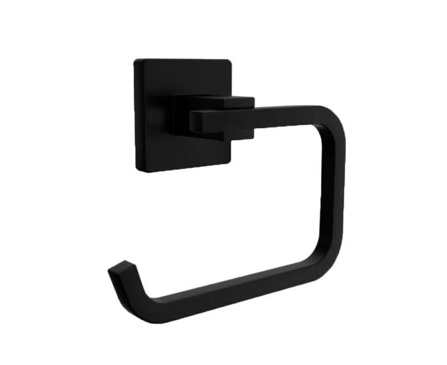 Dark Serisi Siyah Paslanmaz Duvara Monte Banyo Açık Wc Kağıtlık