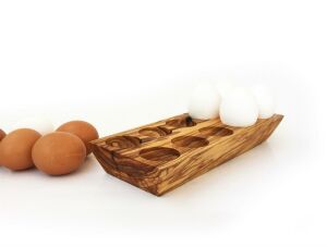 Zethome Zeytin Ağacı Ahşap 10'lu Yumurtalık Buzdolabı İçi Yumurta Saklama Kabı