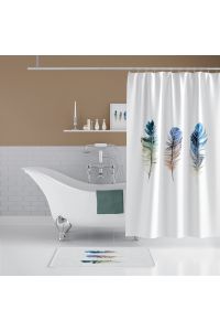 Zethome Plume Banyo Paspas Ve Tek Kanat Duş Perdesi 1x180x200 Set