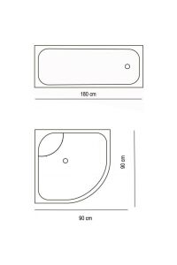 Zethome Plume Banyo Paspas Ve Tek Kanat Duş Perdesi 1x180x200 Set